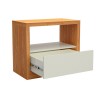 Mesa de Cabeceira 1 Gaveta 100% Mdf Basic Freijó/Off White - Dalla Costa