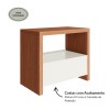 Mesa de Cabeceira 1 Gaveta 100% Mdf Basic Freijó/Off White - Dalla Costa