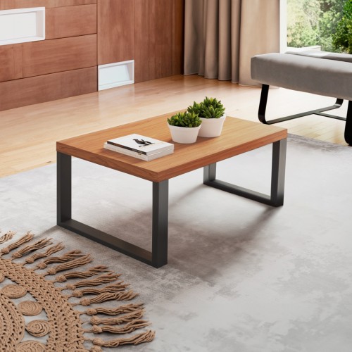 Mesa de Centro Retangular 67 X 44cm Industrial Freijó/Preto - Dalla Costa