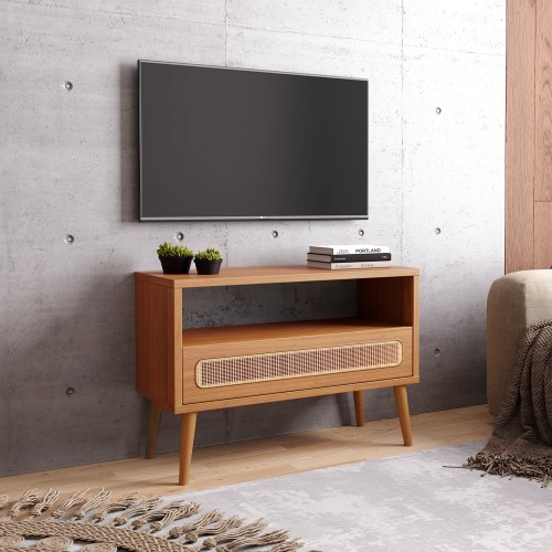 Rack para TV Até 32 Polegadas 1 Gaveta Tela Sintética Curve Freijó - Dalla Costa