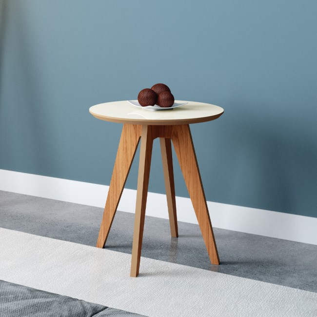 Mesa de Canto Retrô Tb38 Freijó/Off White - Dalla Costa