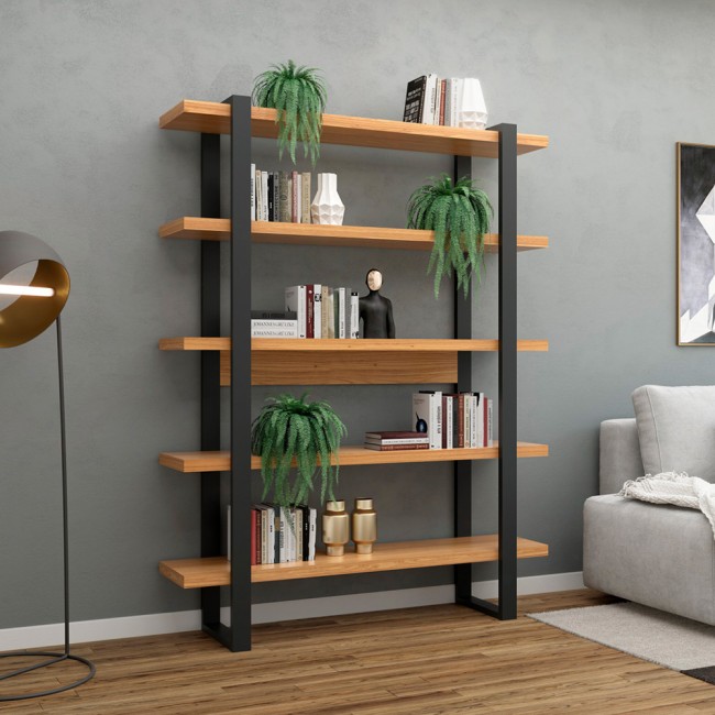 Estante para Livros Industrial Freijó/Preto - Dalla Costa