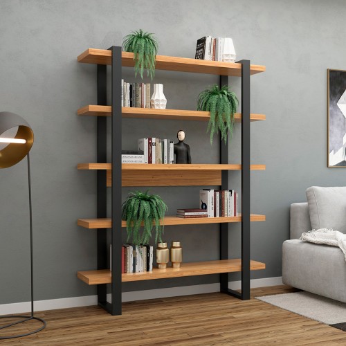 Estante para Livros Industrial Freijó/Preto - Dalla Costa