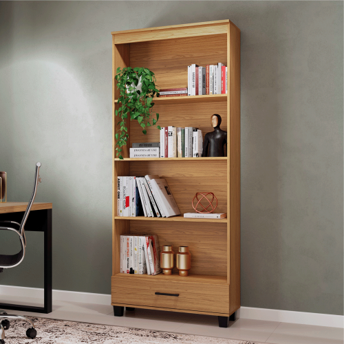 Estante para Livros 1 Gaveta Industrial Freijó - Dalla Costa