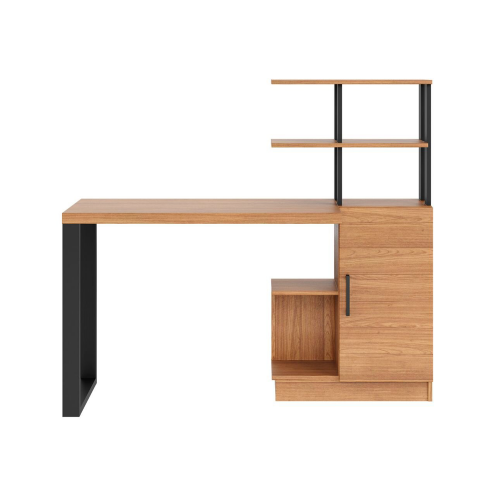 Mesa para Escritório 1 Porta Industrial Freijó/Preto - Dalla Costa