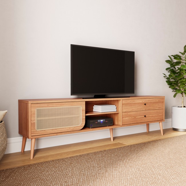 Rack para TV Até 60 Polegadas 2 Gavetas 1 Porta Curve Freijó - Dalla Costa