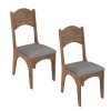 Cadeiras Kit 2 Cadeiras 100% Mdf Ca18/2 N22 Nobre/Linho Cinza Escuro - Dalla Costa