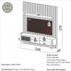 Rack com Painel para TV Até 75 Polegadas 2 Gavetas 1 Porta Ripado Freijó - Dalla Costa