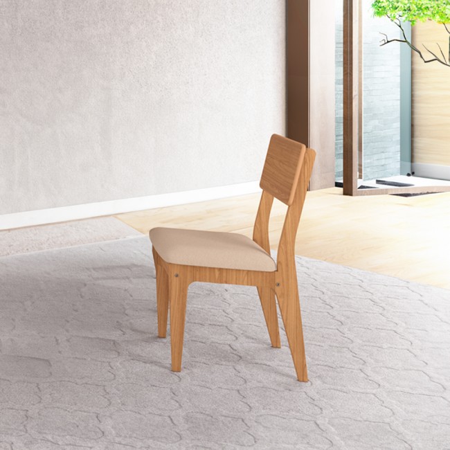 Cadeiras Kit 2 Cadeiras 100% Mdf Ca37/2 J24 Freijó/Cesare Escuro - Dalla Costa