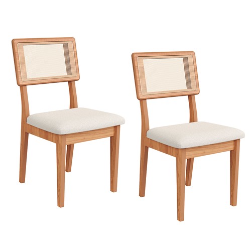 Kit 2 Cadeiras 100% Mdf Om Encosto em Tela Freijó/Cesare Claro J23 - Dalla Costa