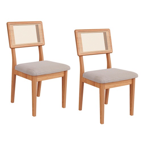 Kit 2 Cadeiras 100% Mdf Freijó/Bege Claro J20 - Dalla Costa