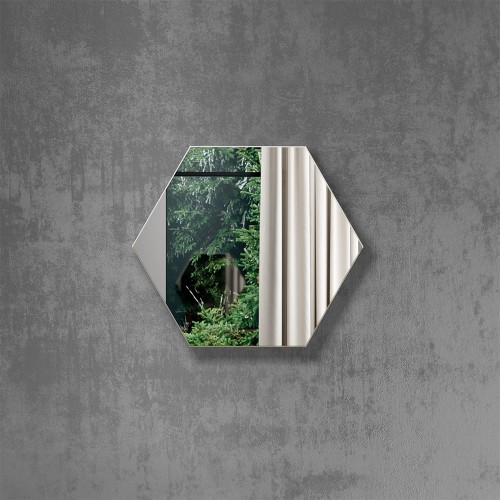 Painel Espelhado Hexagonal Decorativo Basic Es1 Off White - Dalla Costa