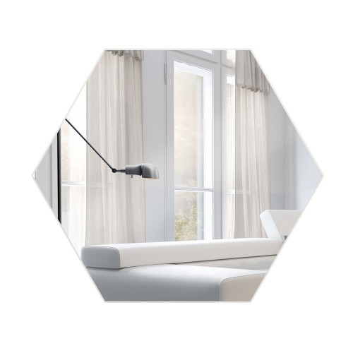 Painel Espelhado Hexagonal Decorativo Basic Es1 Off White - Dalla Costa