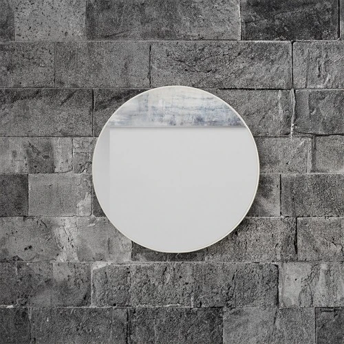 Painel Espelhado Redondo Decorativo Basic  Es10 Off White - Dalla Costa