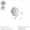 Painel Espelhado Hexagonal Decorativo Basic Es3 Off White - Dalla Costa