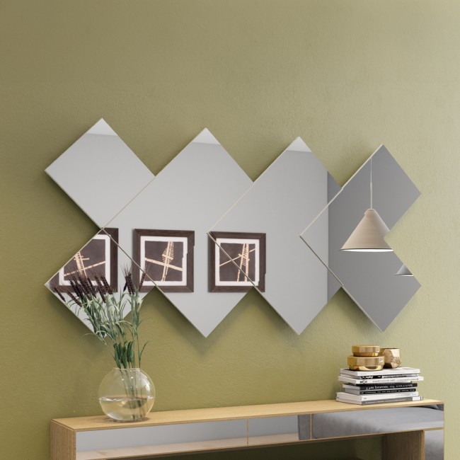 Painel Espelhado Losango Decorativo Basic Tb84 Off White - Dalla Costa