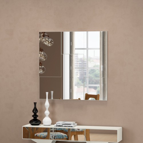 Painel Espelhado Quadriculado Decorativo Basic Tb96 Off White - Dalla Costa