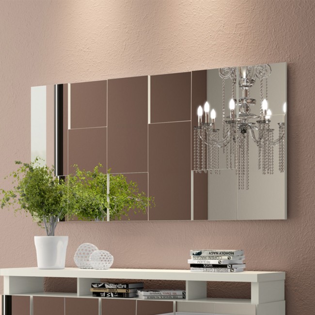 Painel Espelhado Quadriculado Decorativo Basic Tb97 Off White - Dalla Costa