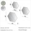 Espelhos Kit 3 Painéis Espelhados Hexagonais Decorativos Basic Es13 Off White - Dalla Costa