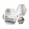 Espelhos Kit 3 Painéis Espelhados Hexagonais Decorativos Basic Es13 Off White - Dalla Costa