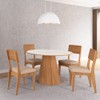 Mesa de Jantar Redonda 115cm com Pé Hexagonal Off White/ Freijó