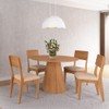 Mesa de Jantar Redonda 115cm com Pé Hexagonal Freijó
