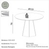 Mesa de Jantar Redonda 115cm com Pé Hexagonal Freijó