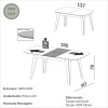 Mesa de Jantar Extensível 6 Lugares Lisboa Off White/Freijó - Dalla Costa