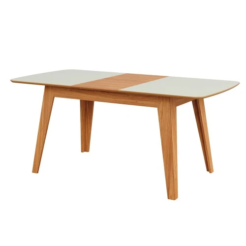 Mesa de Jantar Extensível 6 Lugares Lisboa Off White/Freijó - Dalla Costa