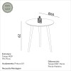 Mesa de Canto Redonda 60cm Lisboa Off White/Freijó - Dalla Costa