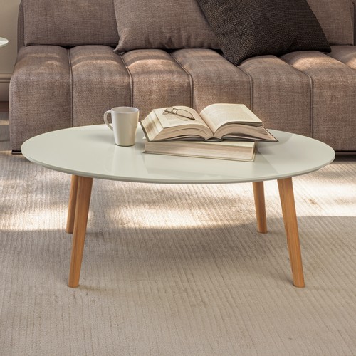 Mesa de Centro Oval Lisboa Off White/Frejó - Dalla Costa