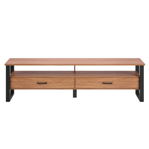 Rack para TV Até 60 Polegadas 2 Gavetas 180cm Industrial Freijó/Preto - Dalla Costa