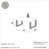 Mesa de Centro Retangular 67 X 44cm Industrial Off White/Freijó - Dalla Costa