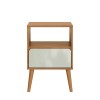 Mesa de Cabeceira Lisboa 45cm 1 Gaveta Freijó/Off White - Dalla Costa