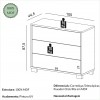 Cômoda 105cm 3 Gavetas Reta Freijó/Off White - Dalla Costa