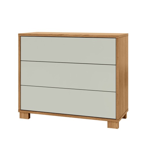 Cômoda 105cm 3 Gavetas Reta Freijó/Off White - Dalla Costa