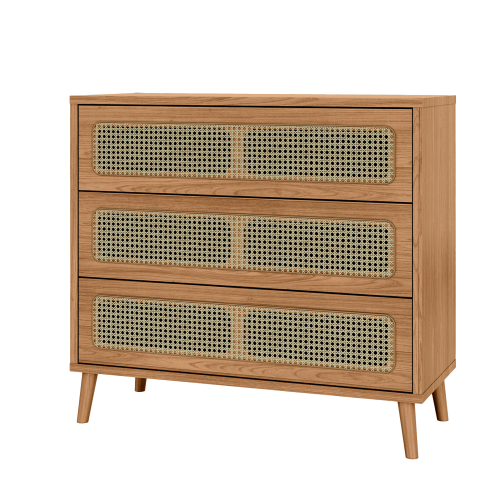 Cômoda 105cm 3 Gavetas com Palha Freijó - Dalla Costa