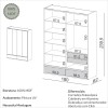 Guarda-Roupa 4 Portas 4 Gavetas 6 Prateleiras Basic Freijó/Off White - Dalla Costa