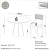 Conjunto Sala de Jantar Mesa Lisboa Hexagonal Off White/Freijó com 4 Cadeiras Palha Sintética 100% Mdf Freijó/Cesare Claro J23