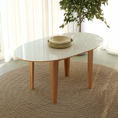 Mesa de Jantar Extensível 4 Lugares Nature Off White/Freijó - Dalla Costa