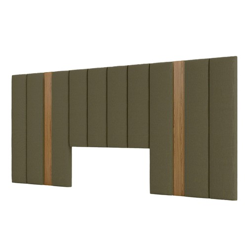 Cabeceira Estofada Queen Reta Basic J25 Freijó/Verde - Dalla Costa