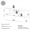 Balcão Buffet 184cm Florença com 2 Portas 2 Gavetas e 1 Nicho - Freijó/Off White Dalla Costa