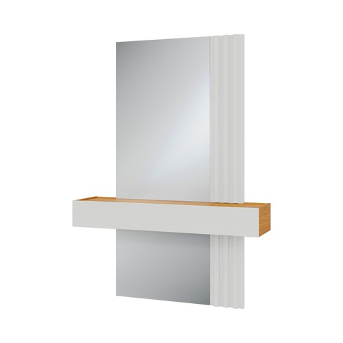 Aparador Suspenso Espelhado Ripado 100% Mdf - Freijó/Off White Dalla Costa