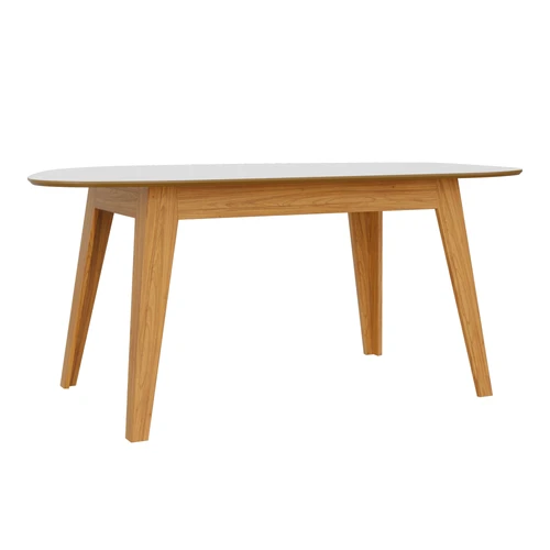 Mesa de Jantar Orgânica 6 Lugares Off White/Freijó - Dalla Costa