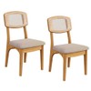 Kit 2 Cadeiras Retrô 100% Mdf com Encosto em Palha Sintética Freijó/Bege Rústico - Dalla Costa