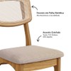 Kit 2 Cadeiras Retrô 100% Mdf com Encosto em Palha Sintética Freijó/Bege Rústico - Dalla Costa