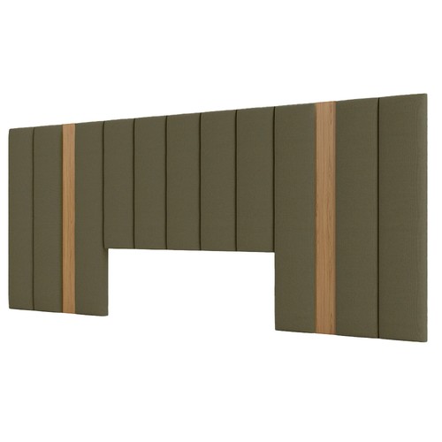 Cabeceira Estofada King Reta Basic J18 Freijó/Verde- Dalla Costa