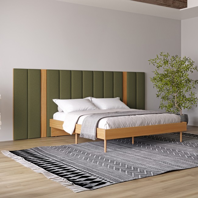 Cabeceira Estofada King Reta Basic J18 Freijó/Verde- Dalla Costa
