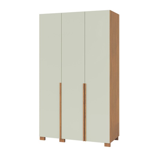 Guarda-Roupa 135cm 3 Portas de Giro Freijó/Off White - Dalla Costa