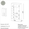 Guarda-Roupa 135cm 3 Portas de Giro Freijó/Off White - Dalla Costa